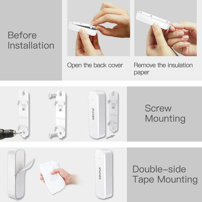 SECRUI door chime and alarm for home security, featuring a sleek design and easy installation for alerting upon door entry.