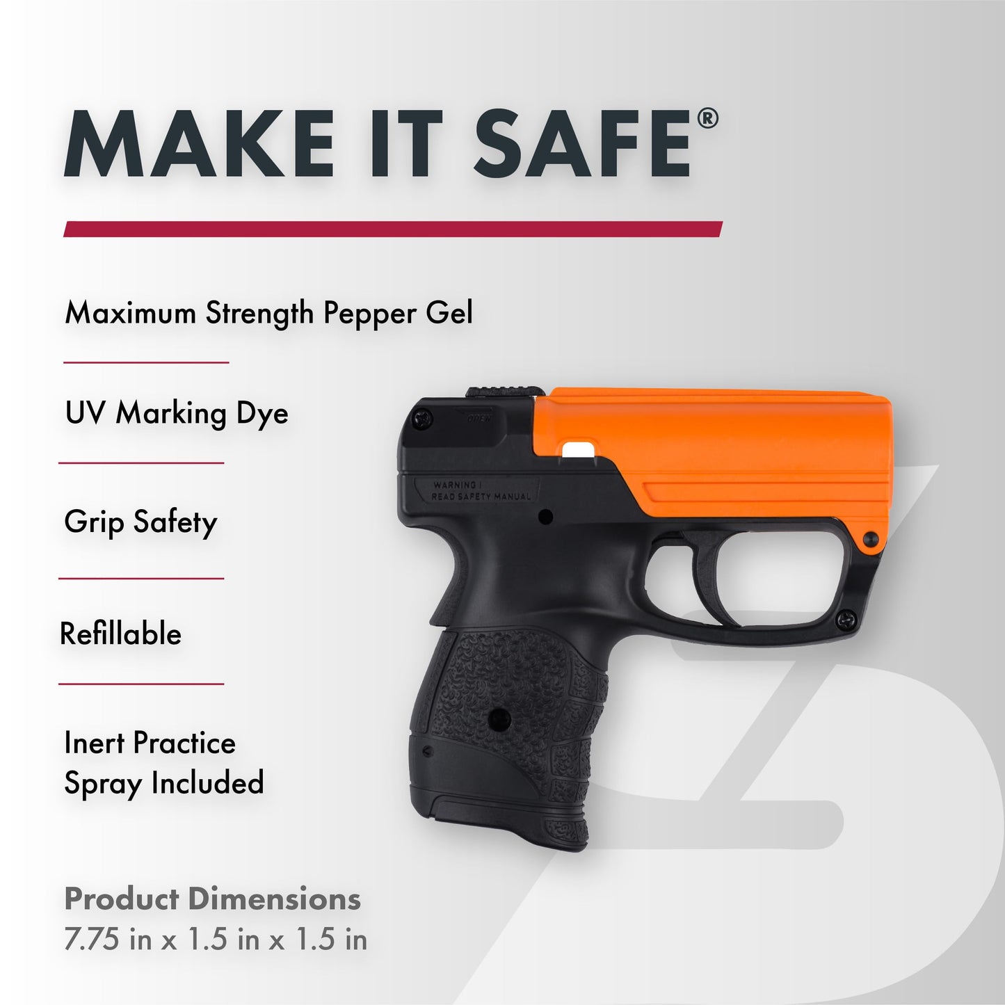 SABRE Pepper Spray Gun with Pepper Spray and Practice Spray
