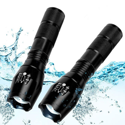 Two BESTSUN LED flashlights with high lumens, compact size, and five lighting modes, suitable for outdoor and emergency use.