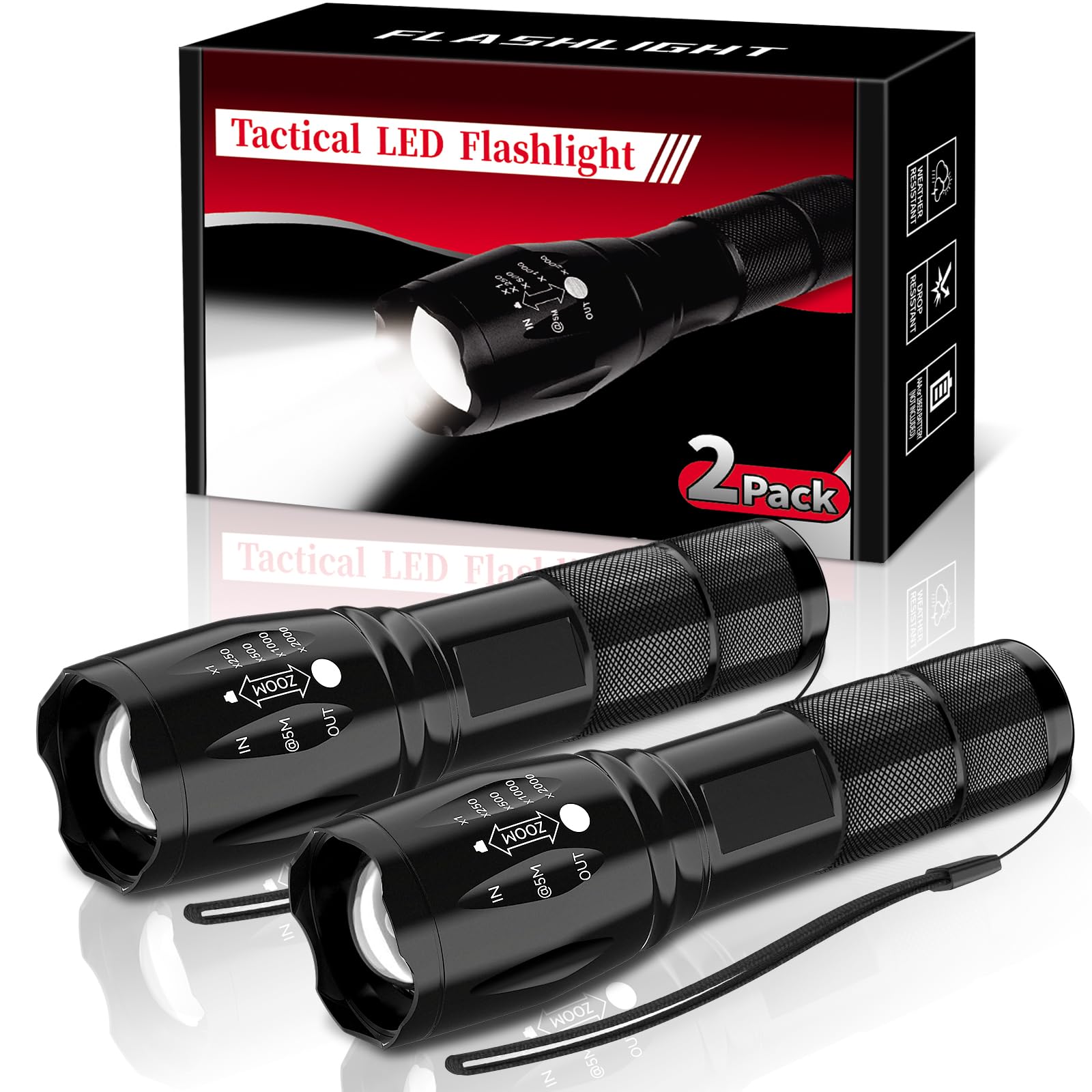 Two small BESTSUN LED flashlights with high lumens, 5 modes, compact design, and durable build, ideal for outdoor or emergency use.