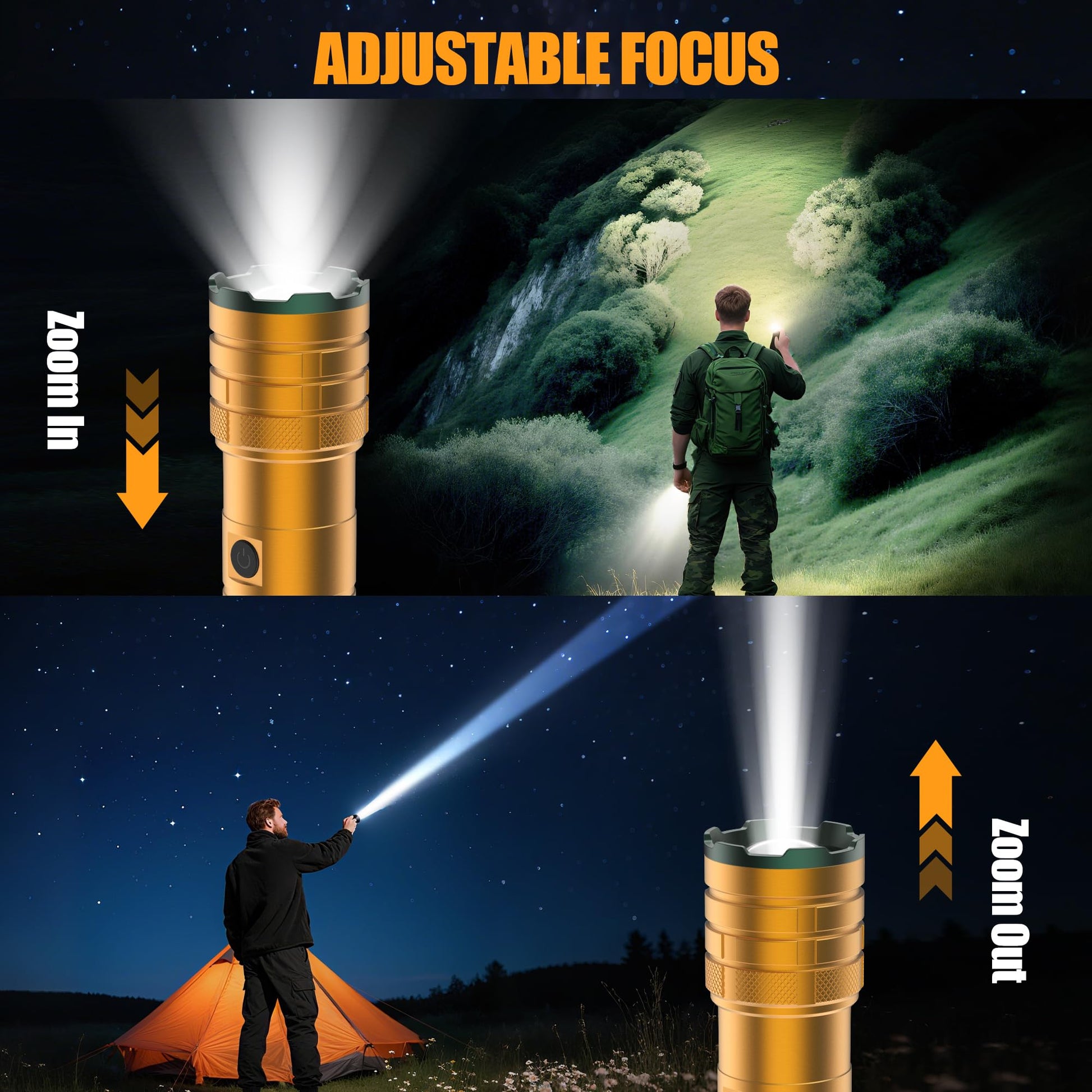 Limalnicy rechargeable flashlight with high lumens, long-lasting battery, four modes, and a durable handheld design.