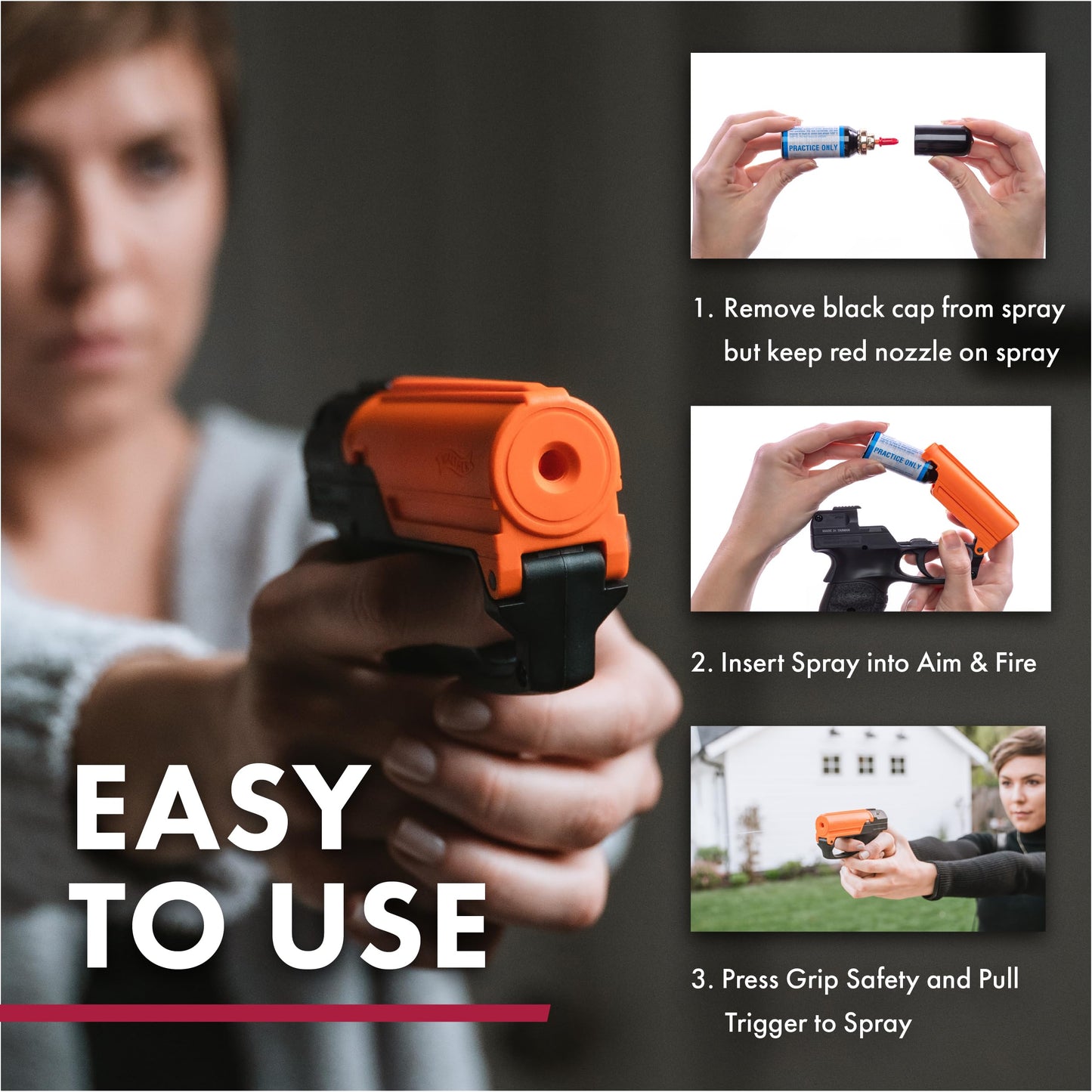 SABRE Pepper Spray Gun with Pepper Spray and Practice Spray