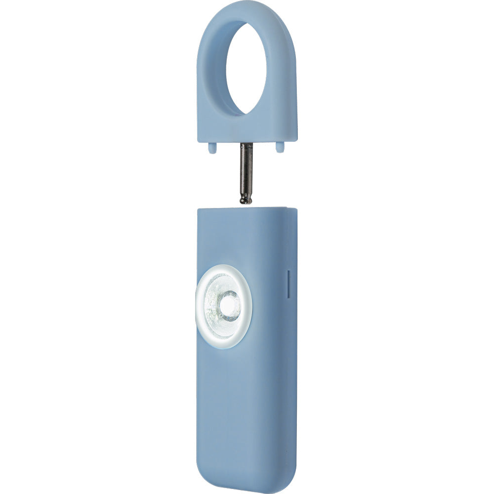 Blue Safety Technology personal alarm for elderly, children, and students, with a compact design and emergency button.