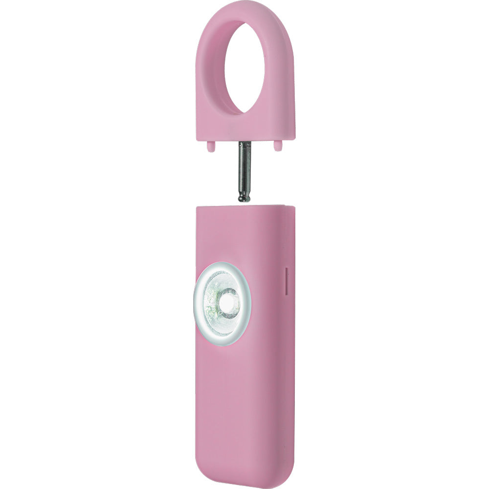 Pink personal emergency alarm by Safety Technology designed for elderly, children, and students with easy activation.