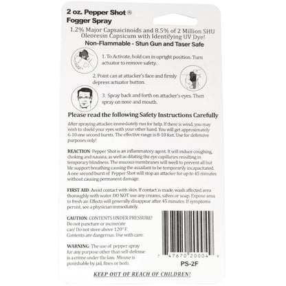 Safety Technology 2-ounce pepper spray fogger with compact design and safety clip, ideal for personal protection.