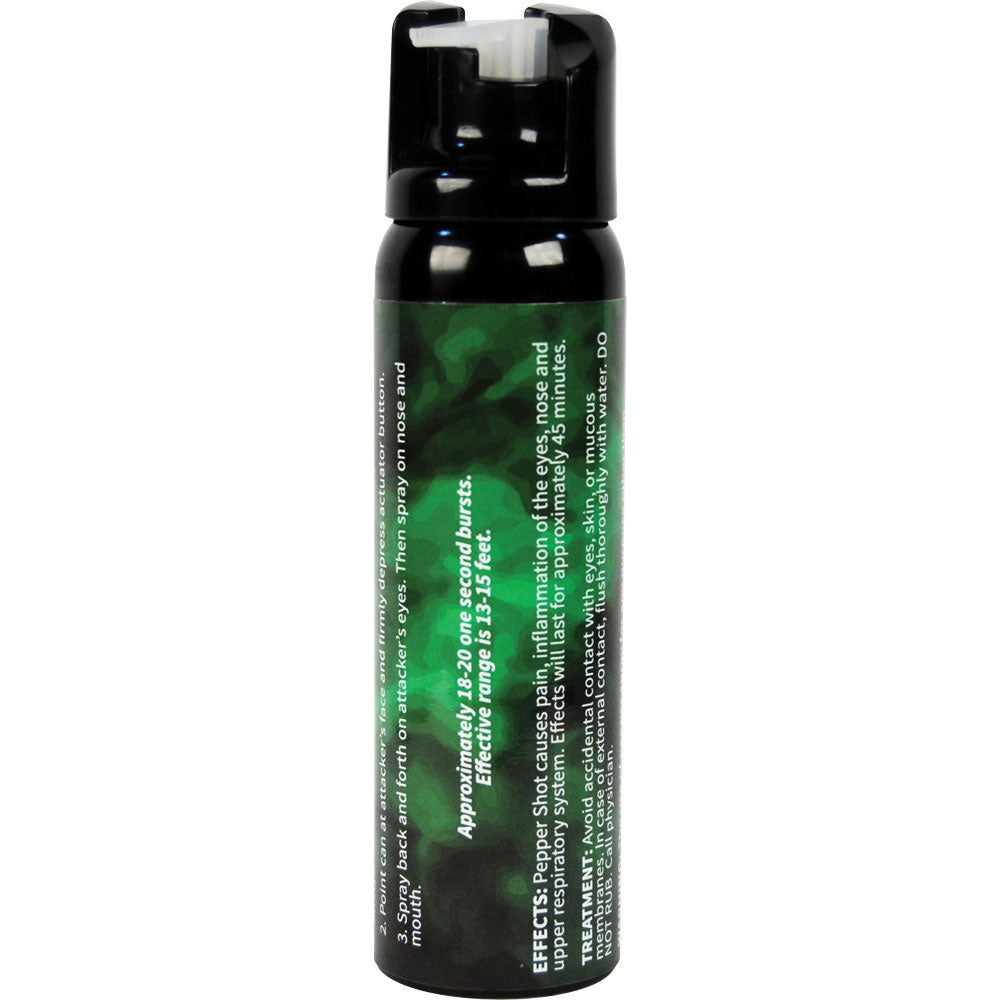 Safety Technology 4-ounce pepper spray fogger showing the compact, portable pepper spray canister with safety lock.