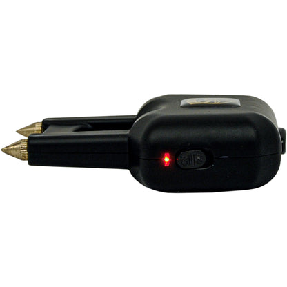 Black Spike Stun Gun by Safety Technology with a compact design and safety features for personal protection.