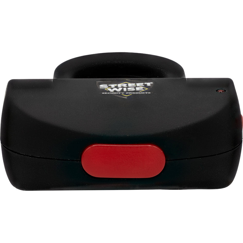 Black Streetwise The Sting stun gun with compact design and safety switch, ideal for personal safety and self-defense.
