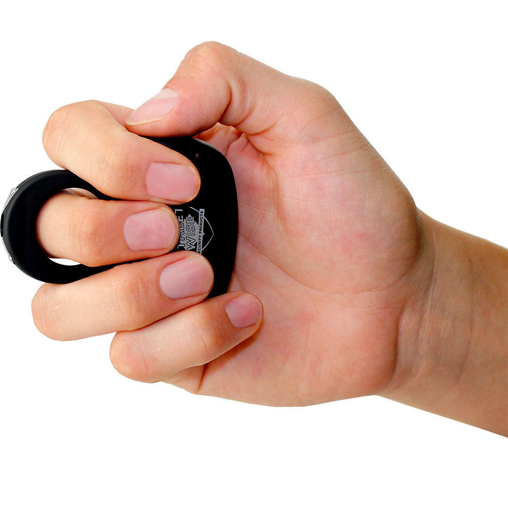 Streetwise The Sting Ring stun gun, discreet self-defense device with black design, compact for easy carry and protection.